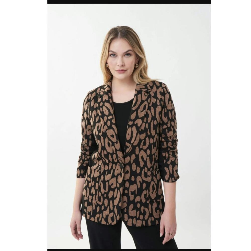 Joseph Ribkoff Animal Jacquard Blazer Size: 14